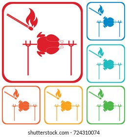 Grilled chicken icon. Vector illustration

