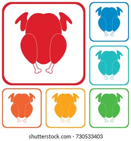 Grilled chicken icon. Vector illustration

