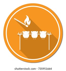 Grilled chicken icon. Vector illustration