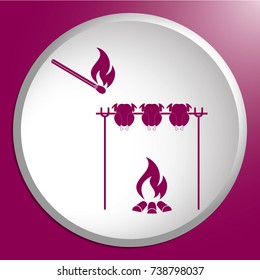 Grilled chicken icon. Vector illustration

