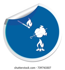 Grilled chicken icon. Vector illustration

