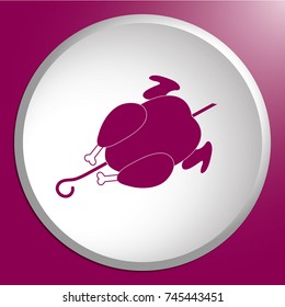 Grilled chicken icon. Vector illustration

