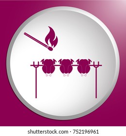 Grilled chicken icon. Vector illustration