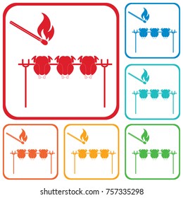 Grilled chicken icon. Vector illustration