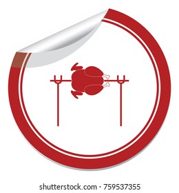 Grilled chicken icon. Vector illustration

