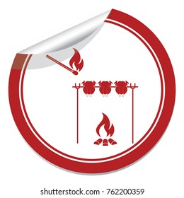 Grilled chicken icon. Vector illustration