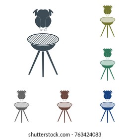 Grilled chicken icon. Vector illustration