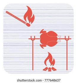 Grilled chicken icon. Vector illustration

