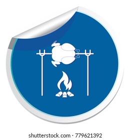 Grilled chicken icon. Vector illustration

