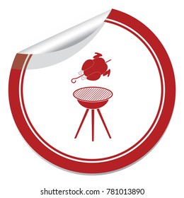 Grilled chicken icon. Vector illustration


