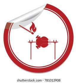 Grilled chicken icon. Vector illustration