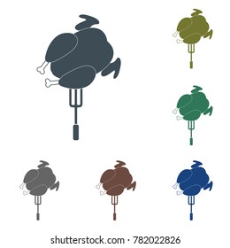 Grilled chicken icon. Vector illustration