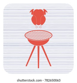 Grilled chicken icon. Vector illustration