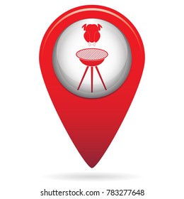 Grilled chicken icon. Vector illustration