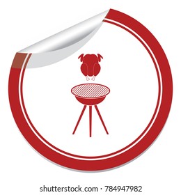 Grilled chicken icon. Vector illustration