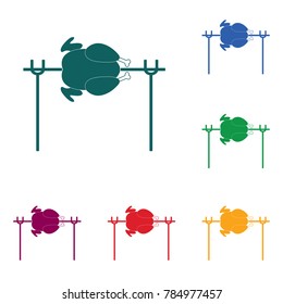 Grilled chicken icon. Vector illustration