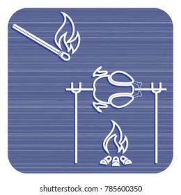 Grilled chicken icon. Vector illustration