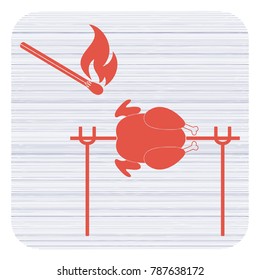 Grilled chicken icon. Vector illustration

