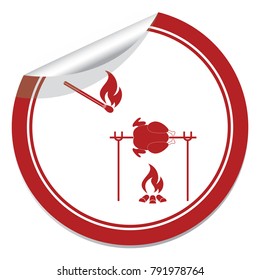 Grilled chicken icon. Vector illustration

