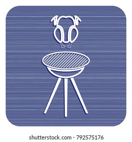 Grilled chicken icon. Vector illustration

