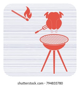 Grilled chicken icon. Vector illustration