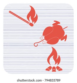 Grilled chicken icon. Vector illustration