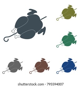 Grilled chicken icon. Vector illustration