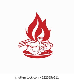 grilled chicken illustration, vector art.