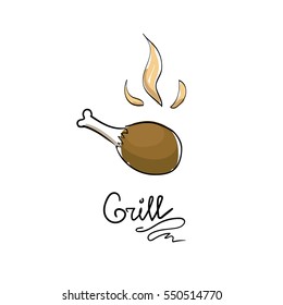 Grilled chicken leg