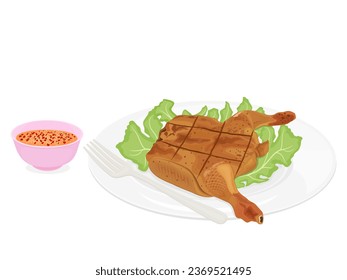 grilled chicken on a white background.