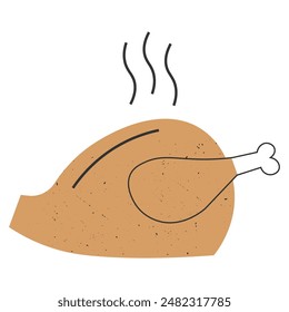 Grilled chicken on a white background.