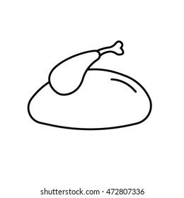 grilled chicken outline icon vector illustrator. Food icon. Eps10