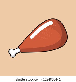 grilled chicken thigh vector design