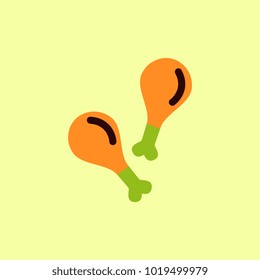 Grilled chicken thigh vector. Flat design. Fast food. Illustration for food concepts, diet infographics,