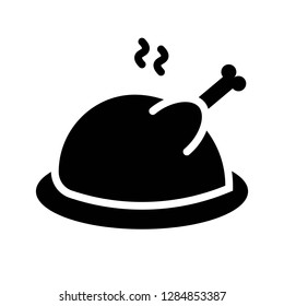 Grilled chicken vector, Barbecue related solid design icon