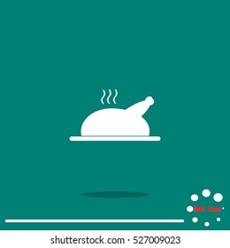 grilled chicken vector icon