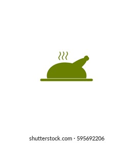 grilled chicken vector icon