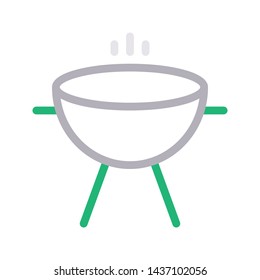 grilled color line vector icon