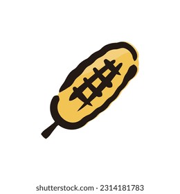Grilled corn - Japanese summer festival icon (Hand-drawn line, colored version)