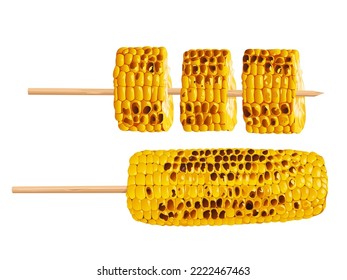 grilled corn on the cob isolated on a white background, Vector eps 10., perfect for wallpaper or design elements