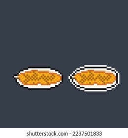 grilled corn in pixel art style