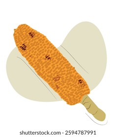Grilled Corn. Roasted Corn Simple Illustration