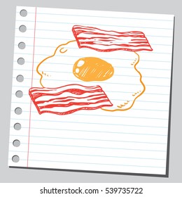 Grilled crisp bacon with egg