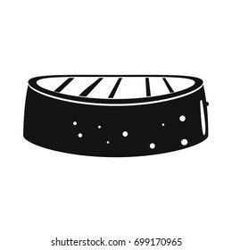 Grilled cucumber in black simple silhouette style icons vector illustration for design and web isolated on white background. Grilled cucumber vector object for labels, advertising