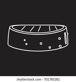 Grilled cucumber in thin line style icon vector illustration for design and web isolated on black background. 