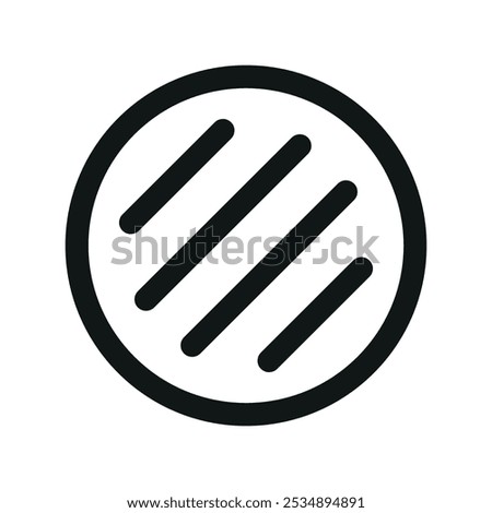 Grilled cutlet UI icon, burger patty minimal line vector symbol