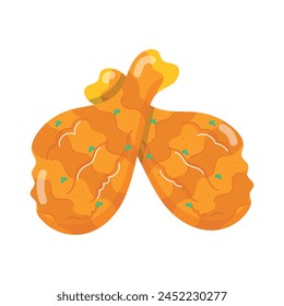Grilled drumsticks flat sticker, editable design
