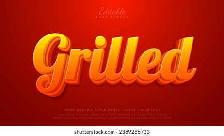 Efecto de texto editable a la parrilla. maqueta de tipografía para publicidad, marca y logo comercial