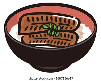 Grilled eel rice bowl, Eel Don