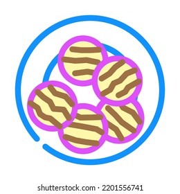 grilled eggplant color icon vector. grilled eggplant sign. isolated symbol illustration